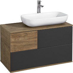 Акватон Тумба с раковиной Терра 85 дуб кантри/антрацит – фотография-1